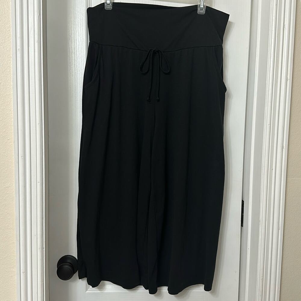 Redsky Black Drawstring Wide Leg Palazzo Crop Pants Size L